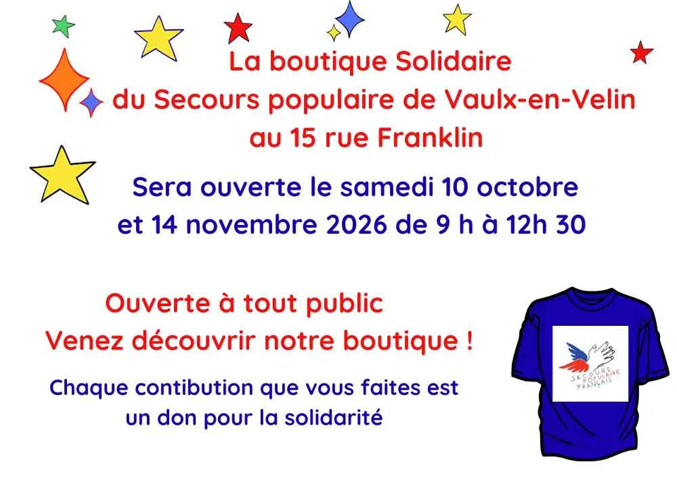 Visuel de « Boutique solidaire du Secours Populaire Français à Vaulx-en-Velin », publié par Ville de Vaulx-en-Velin