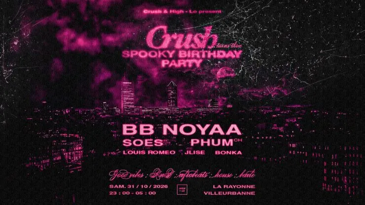 Visuel de « Concert de CRUSH x HIGH-LO à La Rayonne », publié par Totaal Rez