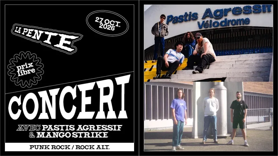 Visuel de « Concert Mango Strike & Pastis Agressif à La Pente », publié par stereoscope.fr
