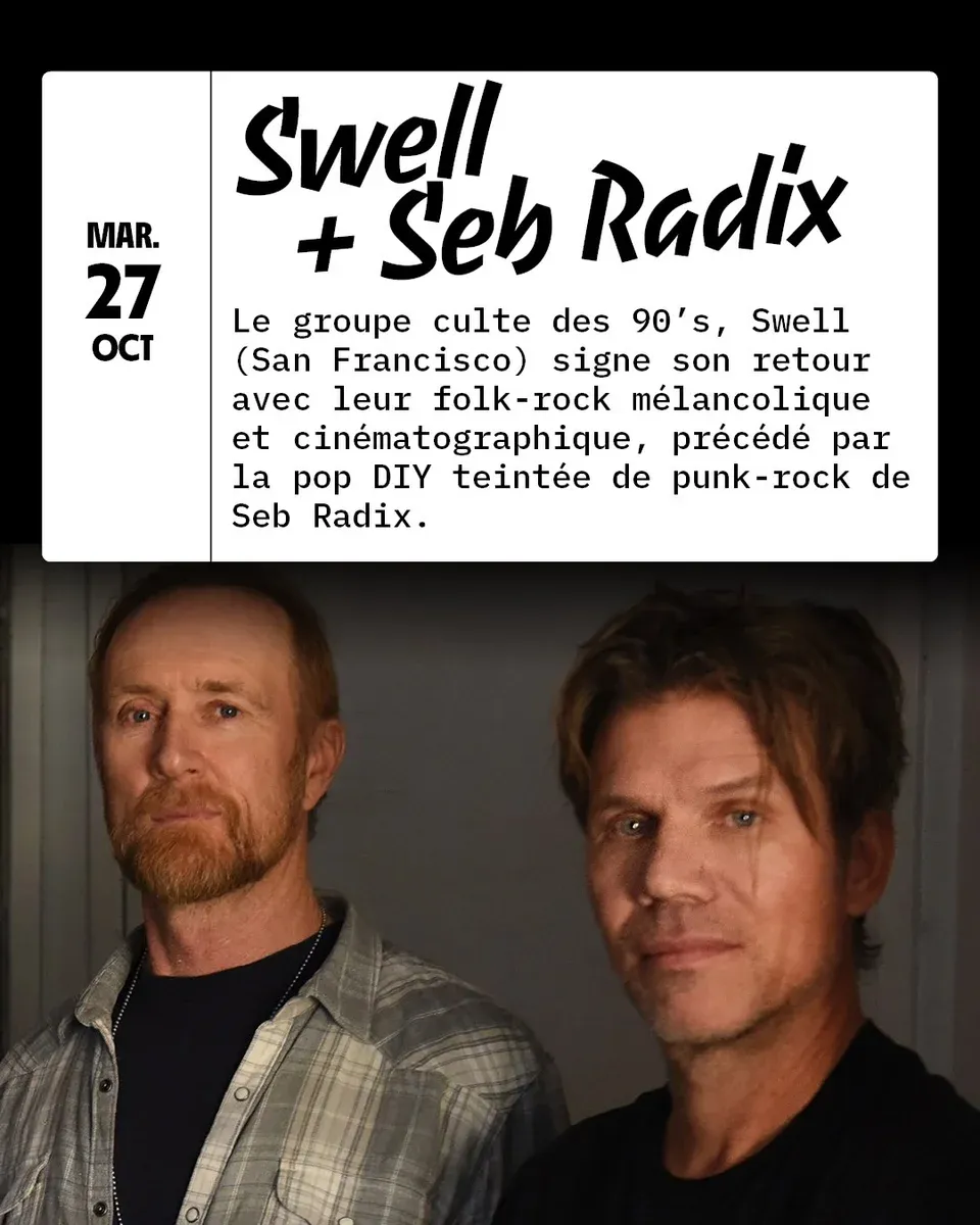 Visuel de « Concert Swell + Seb Radix à Lyon », publié par beehiveevents.app