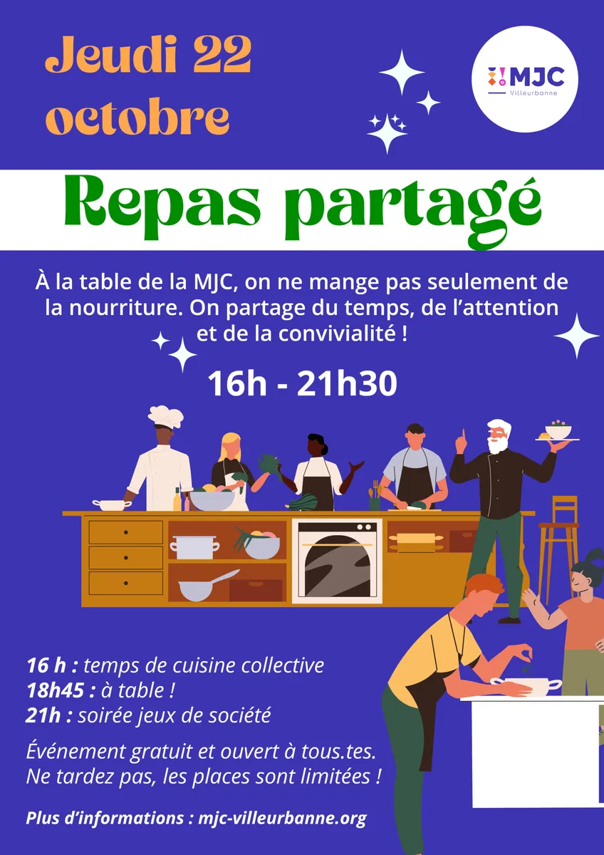 Visuel de « Repas partagé à la MJC Villeurbanne », publié par MJC de Villeurbanne